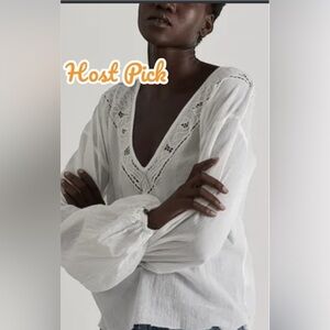 🥳HOST PICK NWT FREE PEOPLE -ONE TEASPOON “HAND CUT DEVIL’S LADDER”💯Cotton Blouse